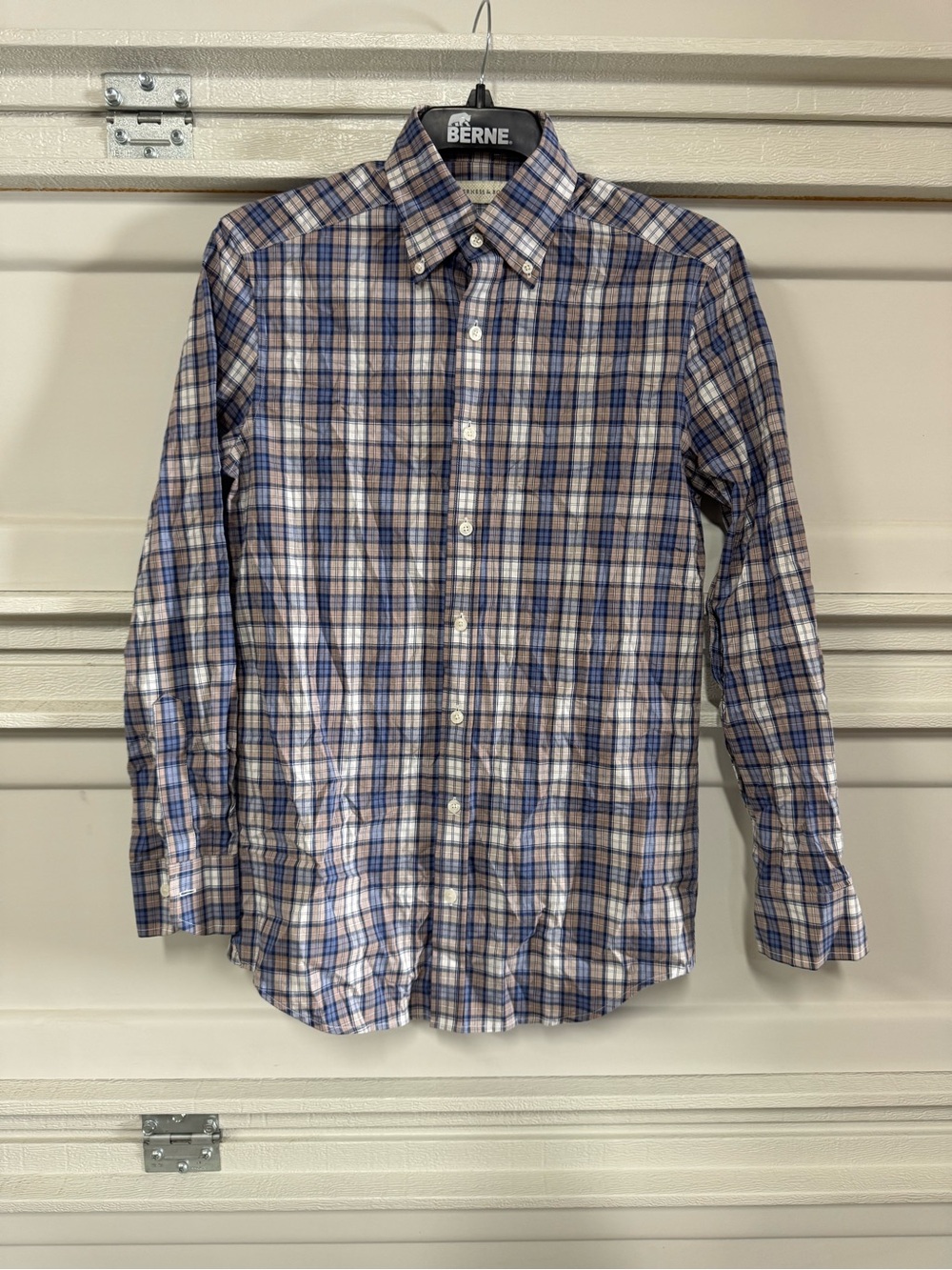 Holderness & Bourne Andrews Stretch Cotton Tartan Plaid Sport Shirt Small New